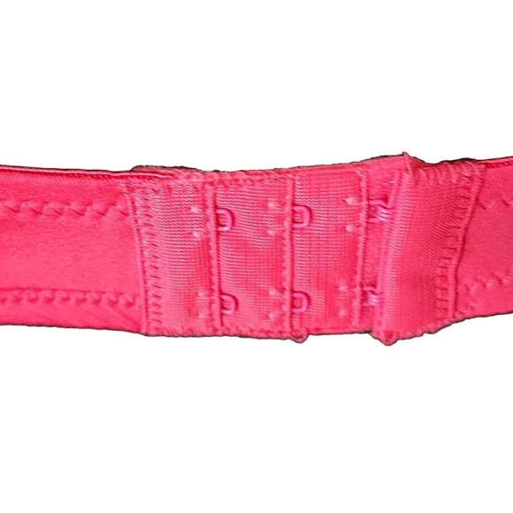 Valentine's Fuchsia Pink Leopard  Trim Moderate  Push-Up Underwire Bra Size 38D - Picture 6 of 10